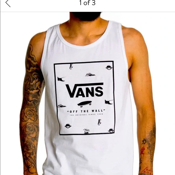 ๐๐ VANS Medium Menโs White Tank Top New Never Worn - Picture 1 of 3